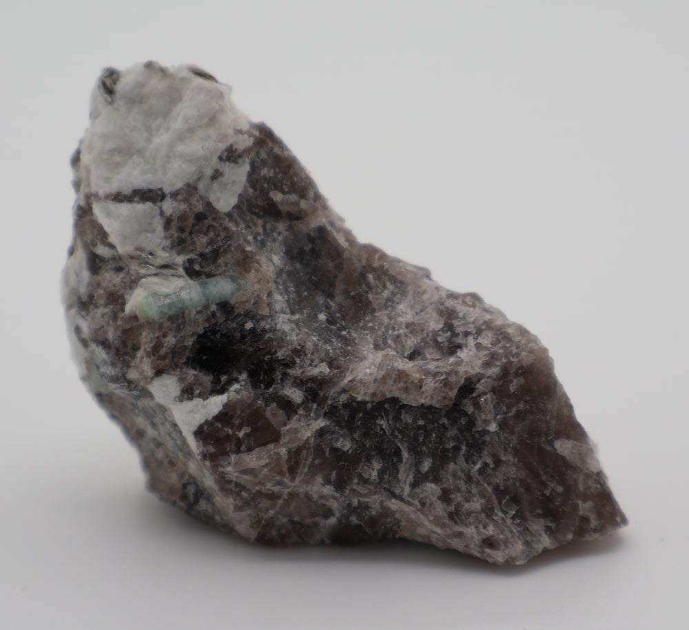 Aquamarine with Feldspar on Smoky Quartz