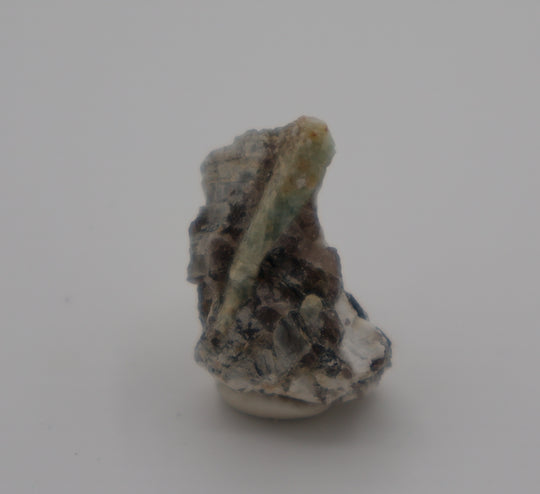 Sceptered Aquamarine with Mica on Smoky Quartz and Feldspar