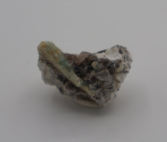 Sceptered Aquamarine with Mica on Smoky Quartz and Feldspar