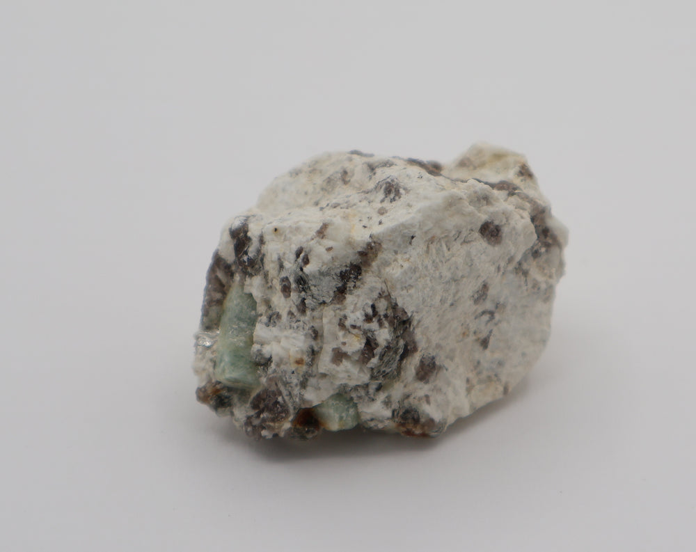 Aquamarine with Mica and Smoky Quartz on Feldspar