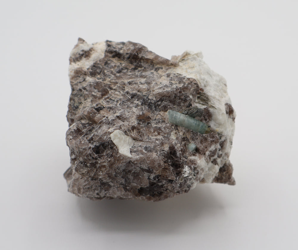 Aquamarine on Smoky Quartz and Feldspar