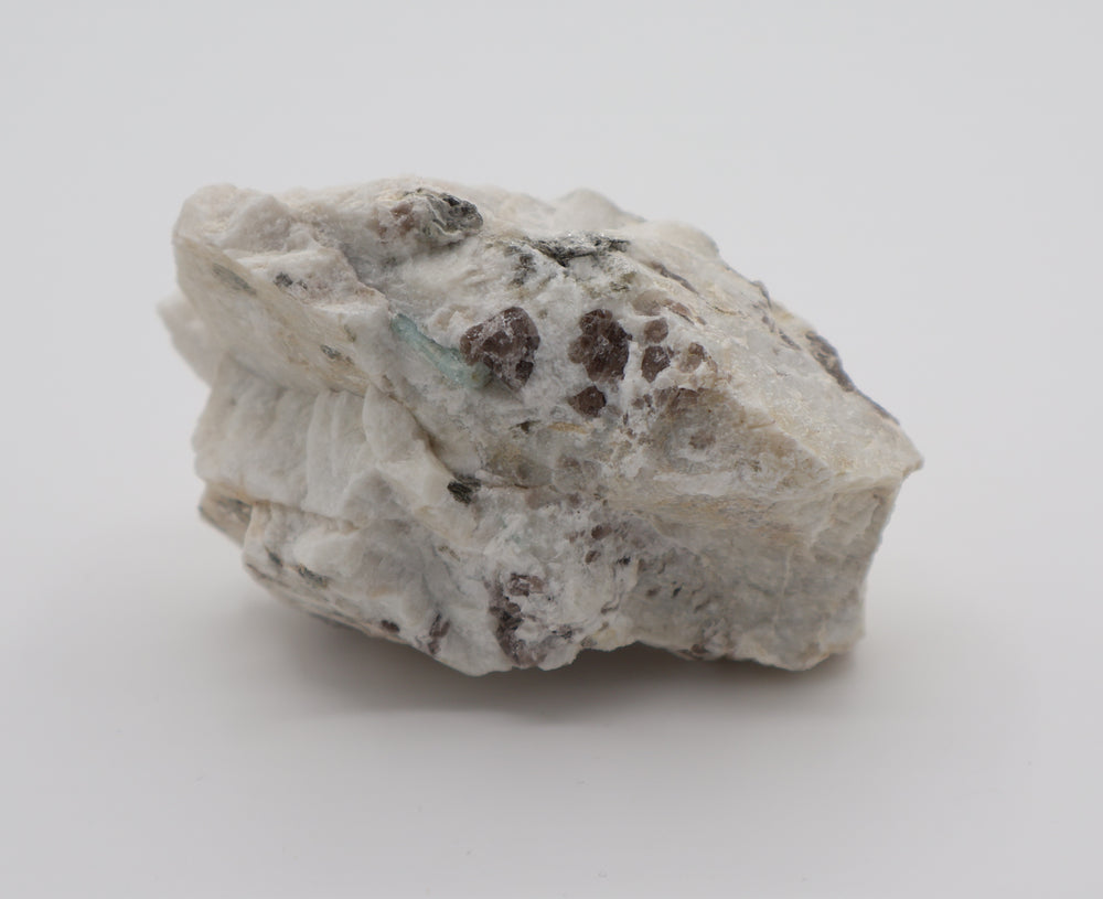 Aquamarine with Mica and Smoky Quartz on Feldspar