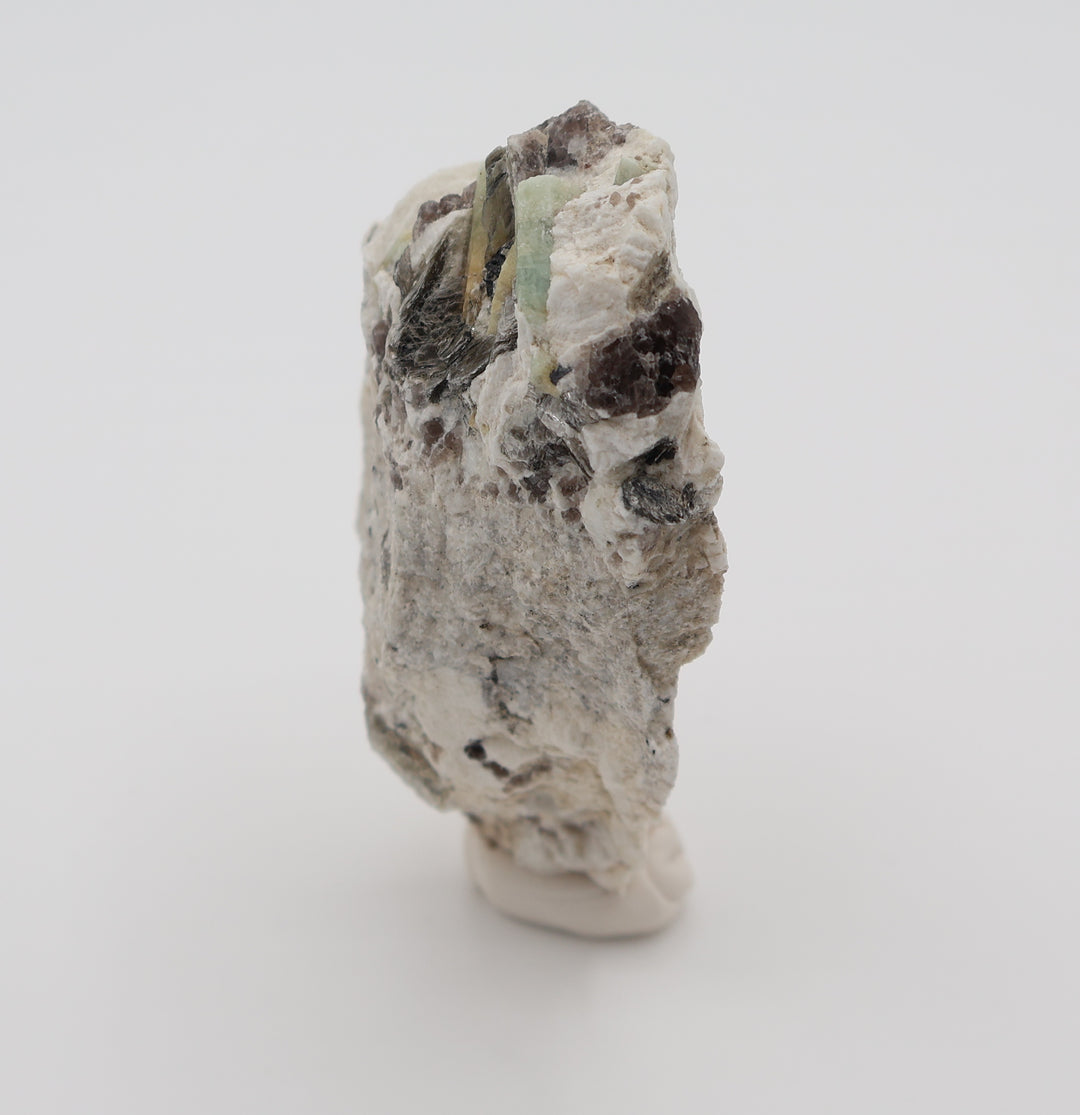 Bi-Colour Beryl and Aquamarine with Mica on Smoky Quartz and Feldspar