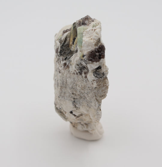 Bi-Colour Beryl and Aquamarine with Mica on Smoky Quartz and Feldspar