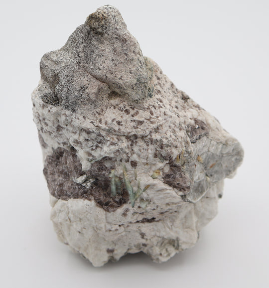 Aquamarine and Bi-Colour Beryl Cluster with Mica on Smoky Quartz and Feldspar