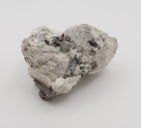 Aquamarine, Bi-Colour Beryl, Heliodor, with Mica and Smoky Quartz on Feldspar