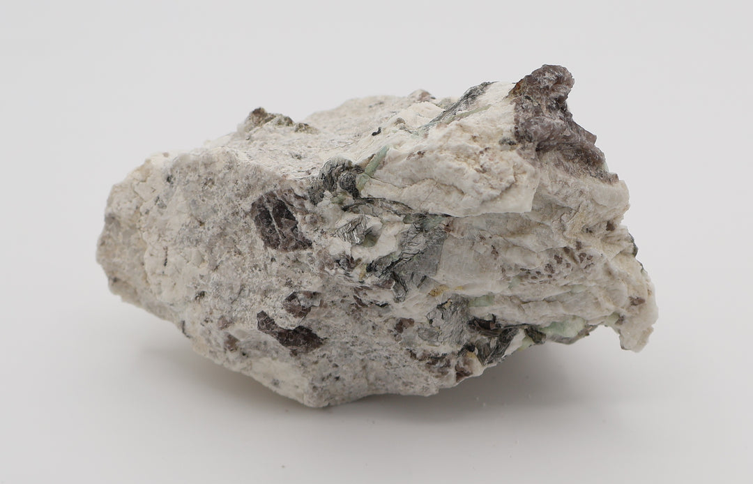 Aquamarine, Bi-Colour Beryl, Heliodor, with Mica and Smoky Quartz on Feldspar