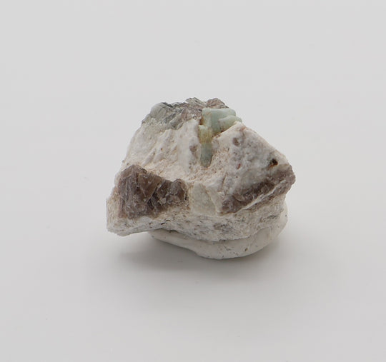 Aquamarine with Mica, Smoky Quartz and Spessartine Garnet on Feldspar