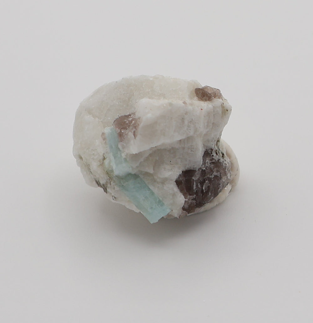 Aquamarine with Smoky Quartz on Feldspar