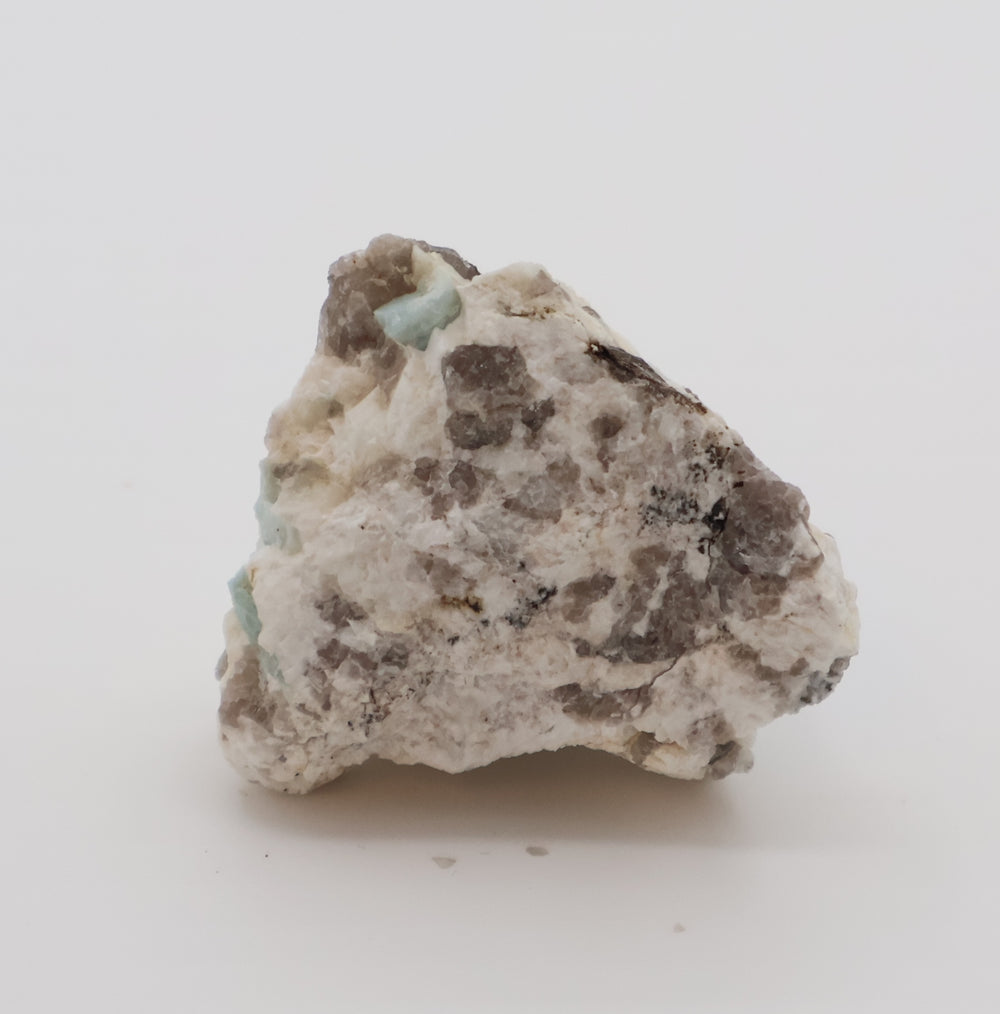 Aquamarine on Smoky Quartz and Feldspar