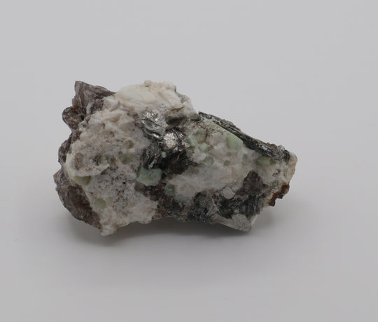 Aquamarine Cluster with Smoky Quartz on Mica and Feldspar