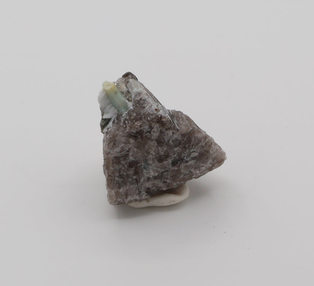 Aquamarine with Mica and Feldspar on Smoky Quartz