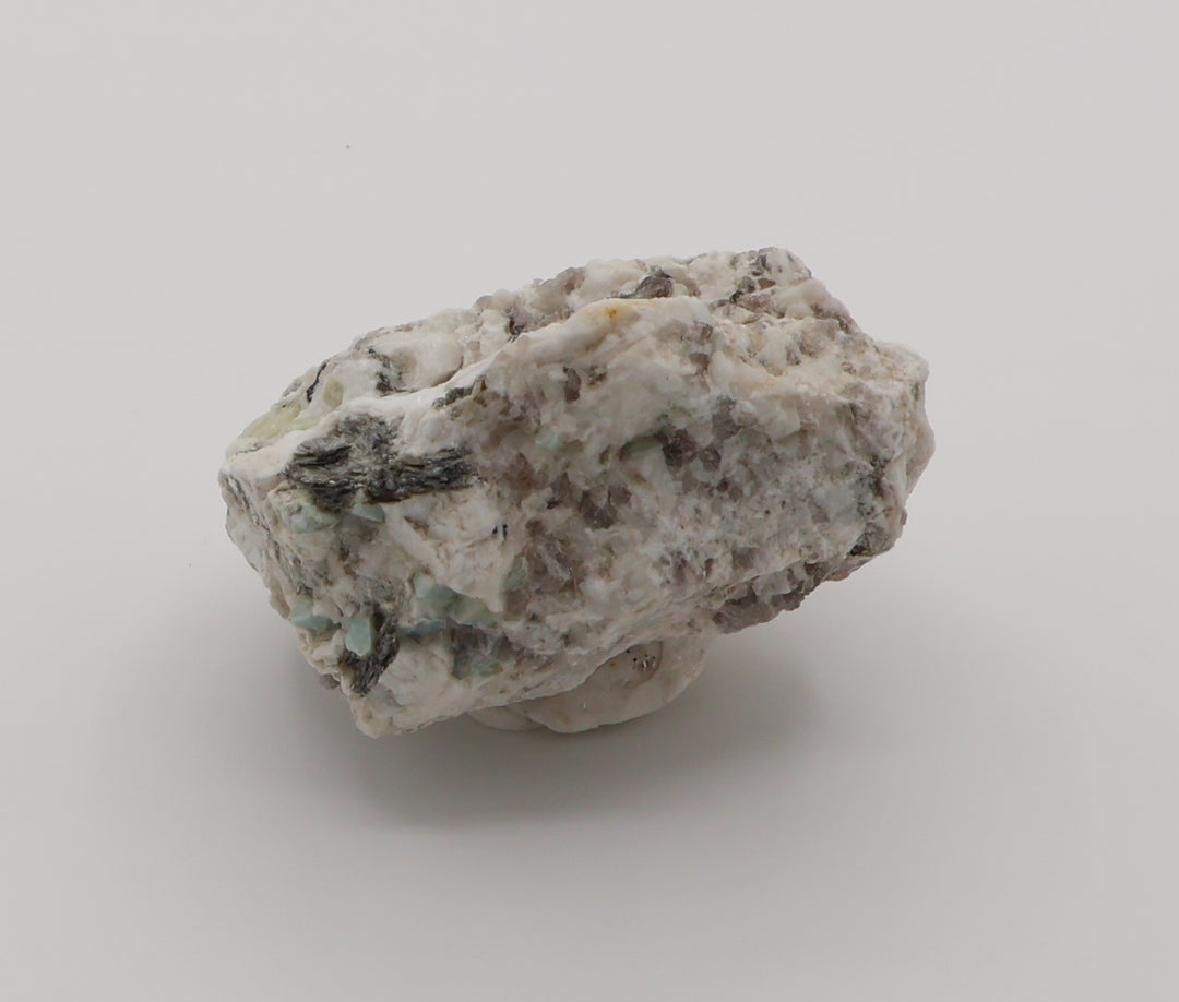 Aquamarine Cluster with Heliodor, Mica, Hematite, on Smoky Quartz and Feldspar