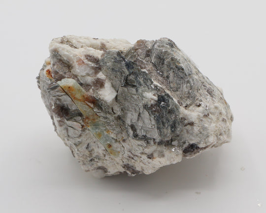 Sceptered Aquamarine on Mica, Smoky Quartz, Feldspar