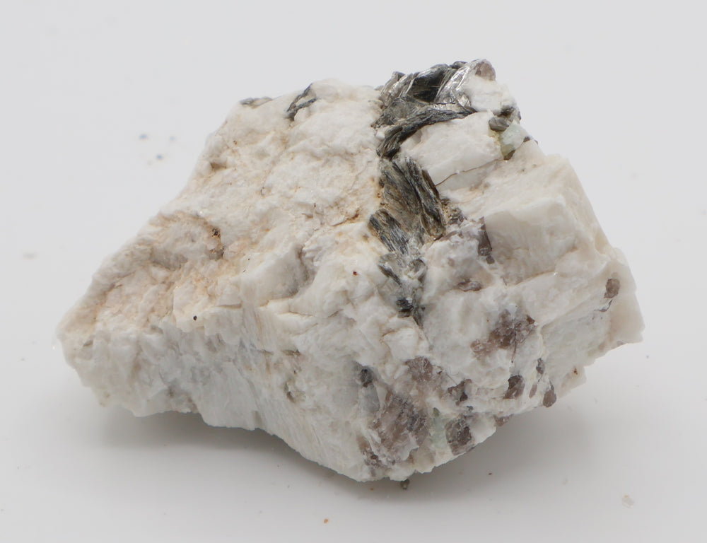 Aquamarine with Mica and Smoky Quartz on Feldspar