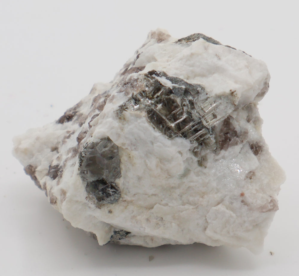 Aquamarine with Mica and Smoky Quartz on Feldspar