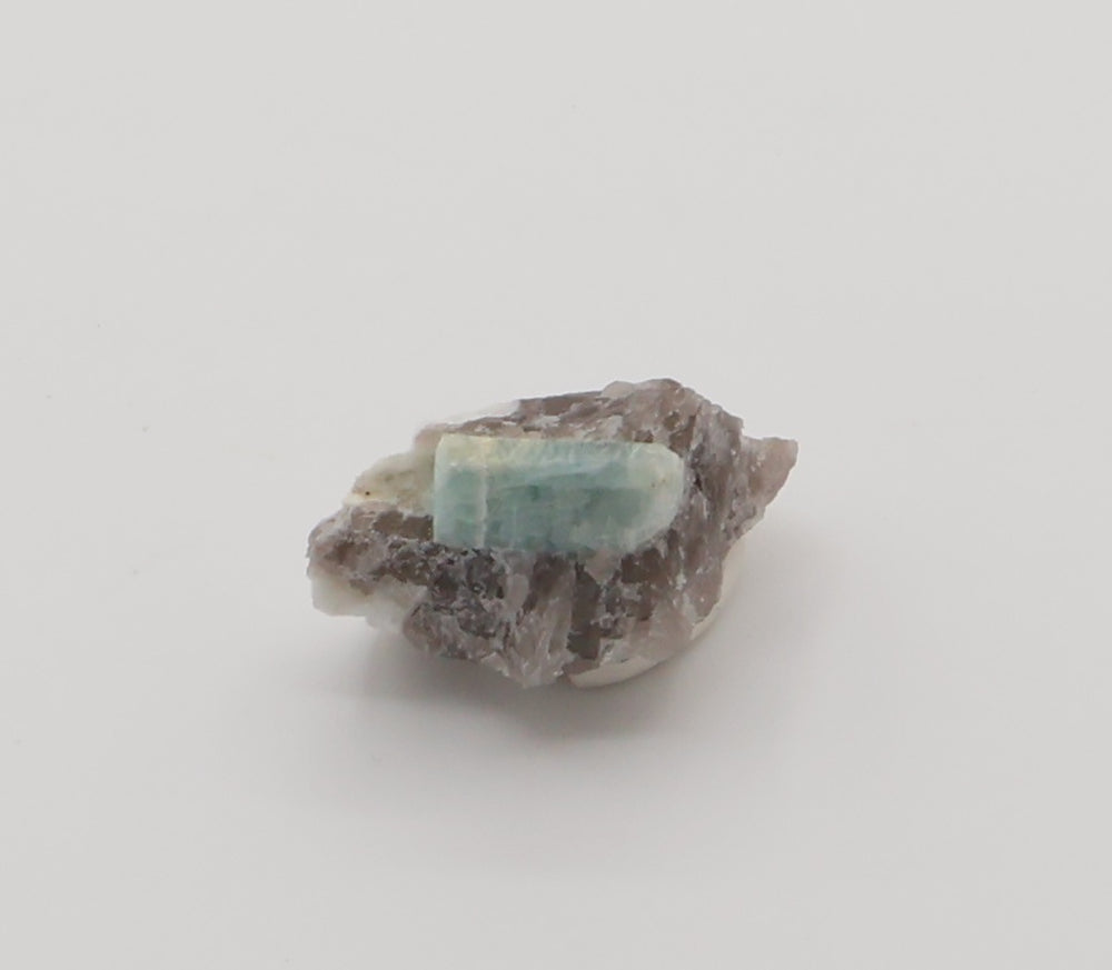 Aquamarine on Smoky Quartz and Feldspar