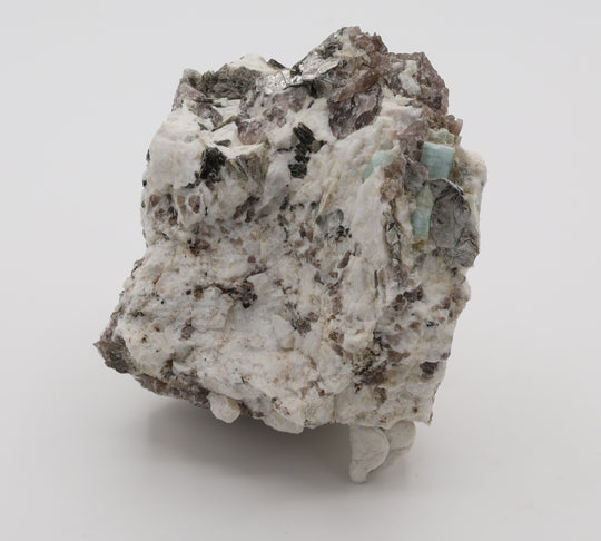 Sceptered Aquamarine on Mica, Smoky Quartz, Feldspar