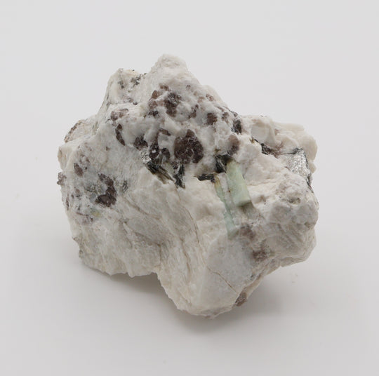 Bi-Colour Beryl and Aquamarine with Mica and Smoky Quartz on Feldspar