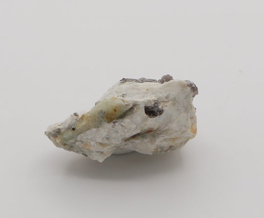 Sceptered Bi-Colour Beryl with Mica, Hematite, on Smoky Quartz and Feldspar