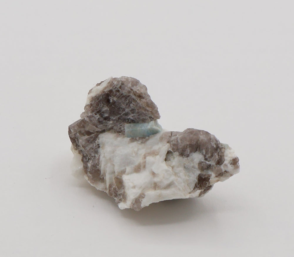 Aquamarine on Smoky Quartz and Feldspar