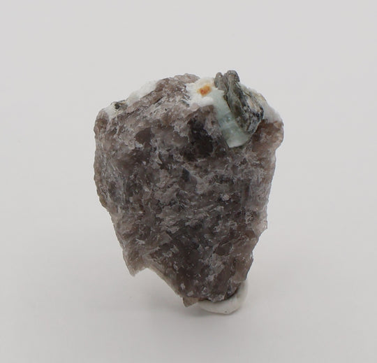 Aquamarine with Mica and Feldspar on Smoky Quartz