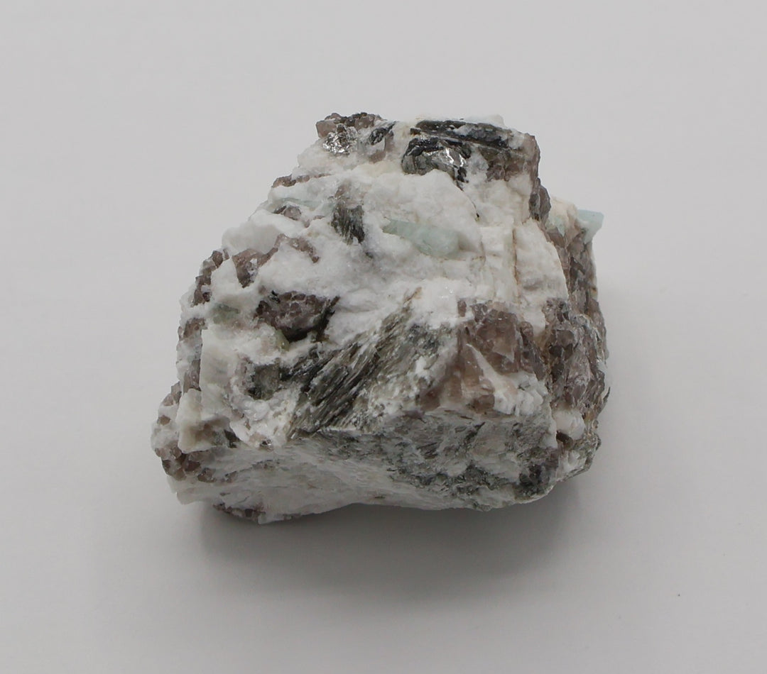 Bi-Colour Beryl and Aquamarine with Mica on Smoky Quartz and Feldspar