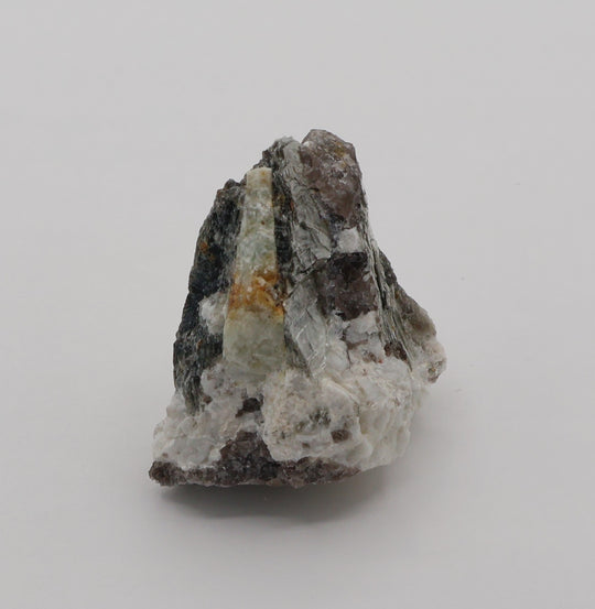 Sceptered Bi-Colour Beryl on Mica, Smoky Quartz and Feldspar