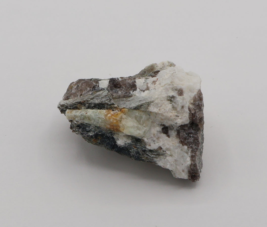 Sceptered Bi-Colour Beryl on Mica, Smoky Quartz and Feldspar