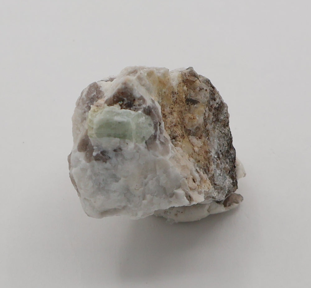 Aquamarine with Mica and Smoky Quartz on Feldspar