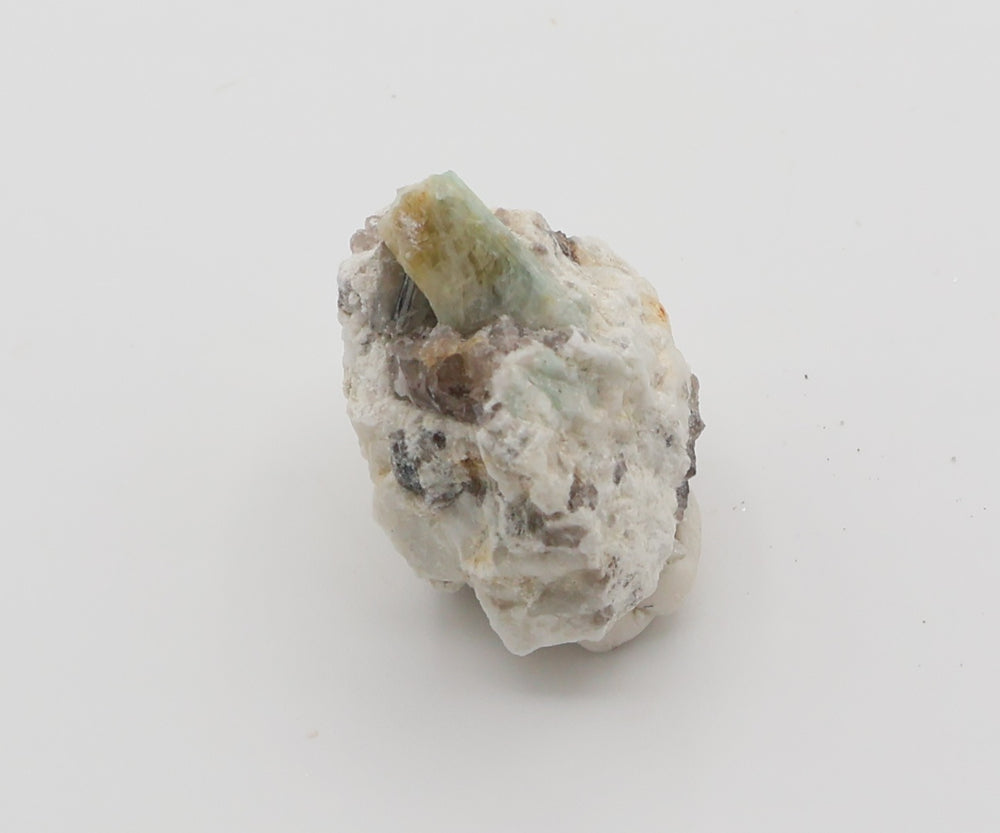 Bi-Colour Beryl with Mica on Smoky Quartz and Feldspar