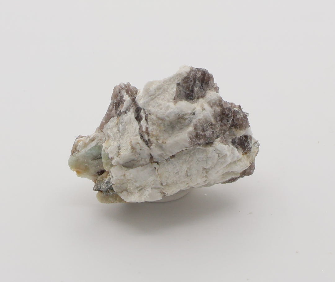 Aquamarine and Bi-Colour Beryl with Mica on Smoky Quartz and Feldspar