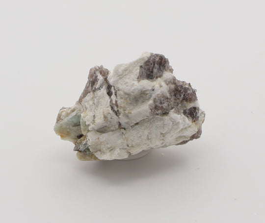 Aquamarine and Bi-Colour Beryl with Mica on Smoky Quartz and Feldspar