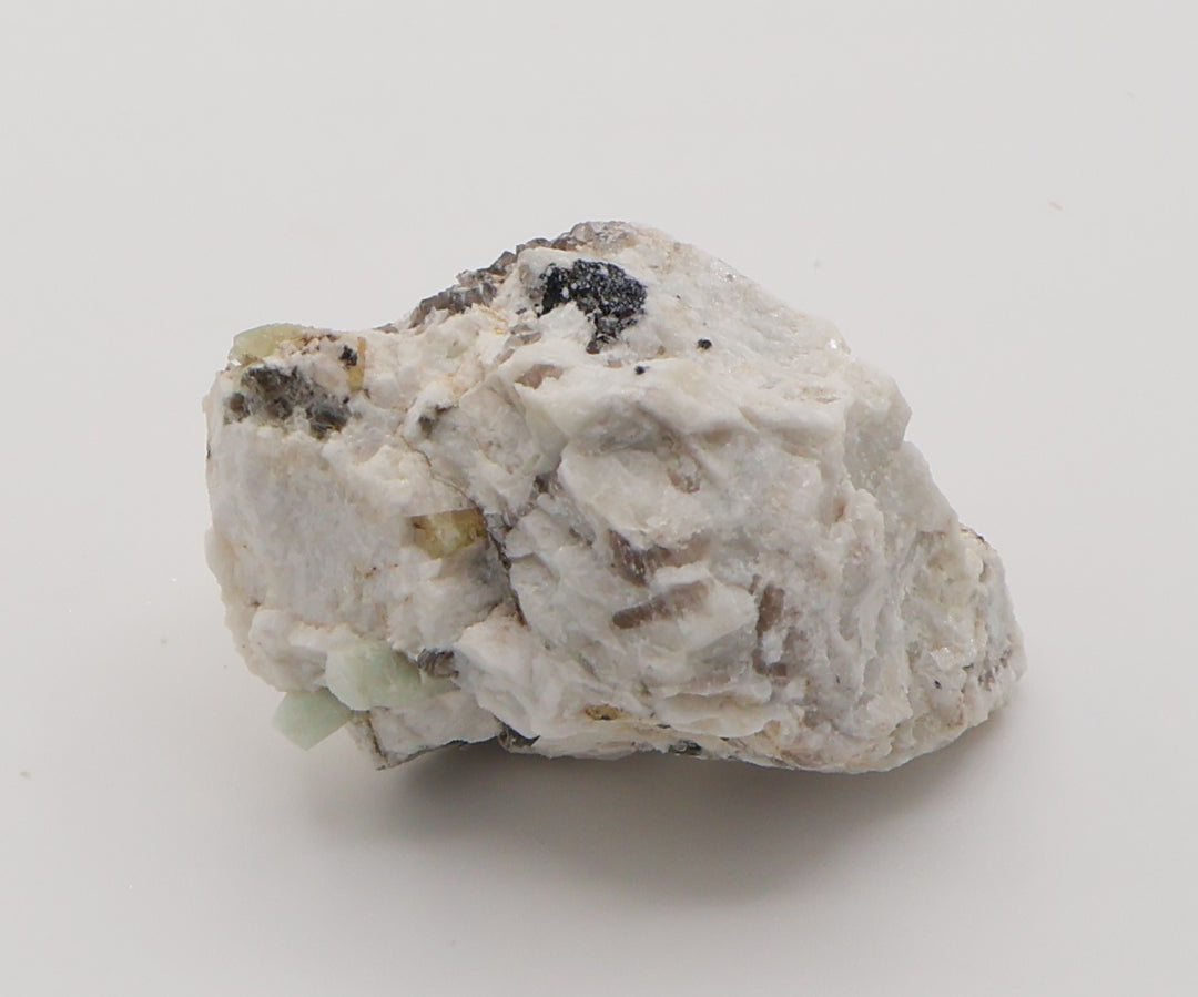 Aquamarine and Heliodor with Mica, Schorl Tourmaline, Smoky Quartz, on Feldspar