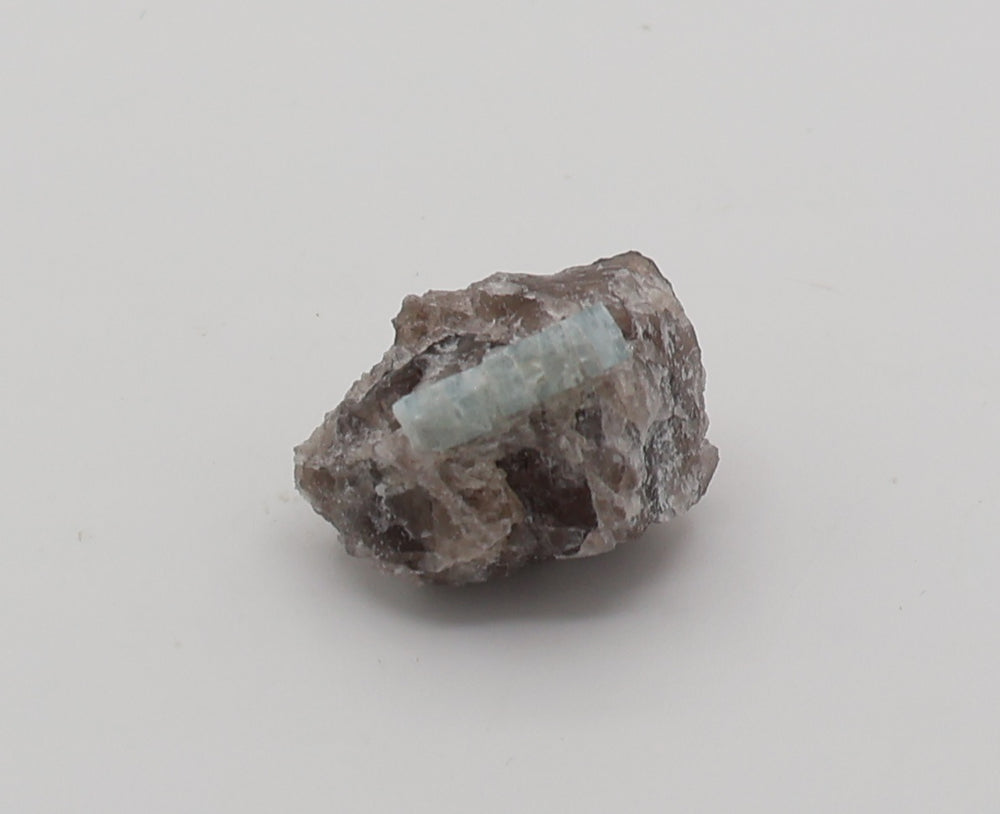 Aquamarine on Smoky Quartz