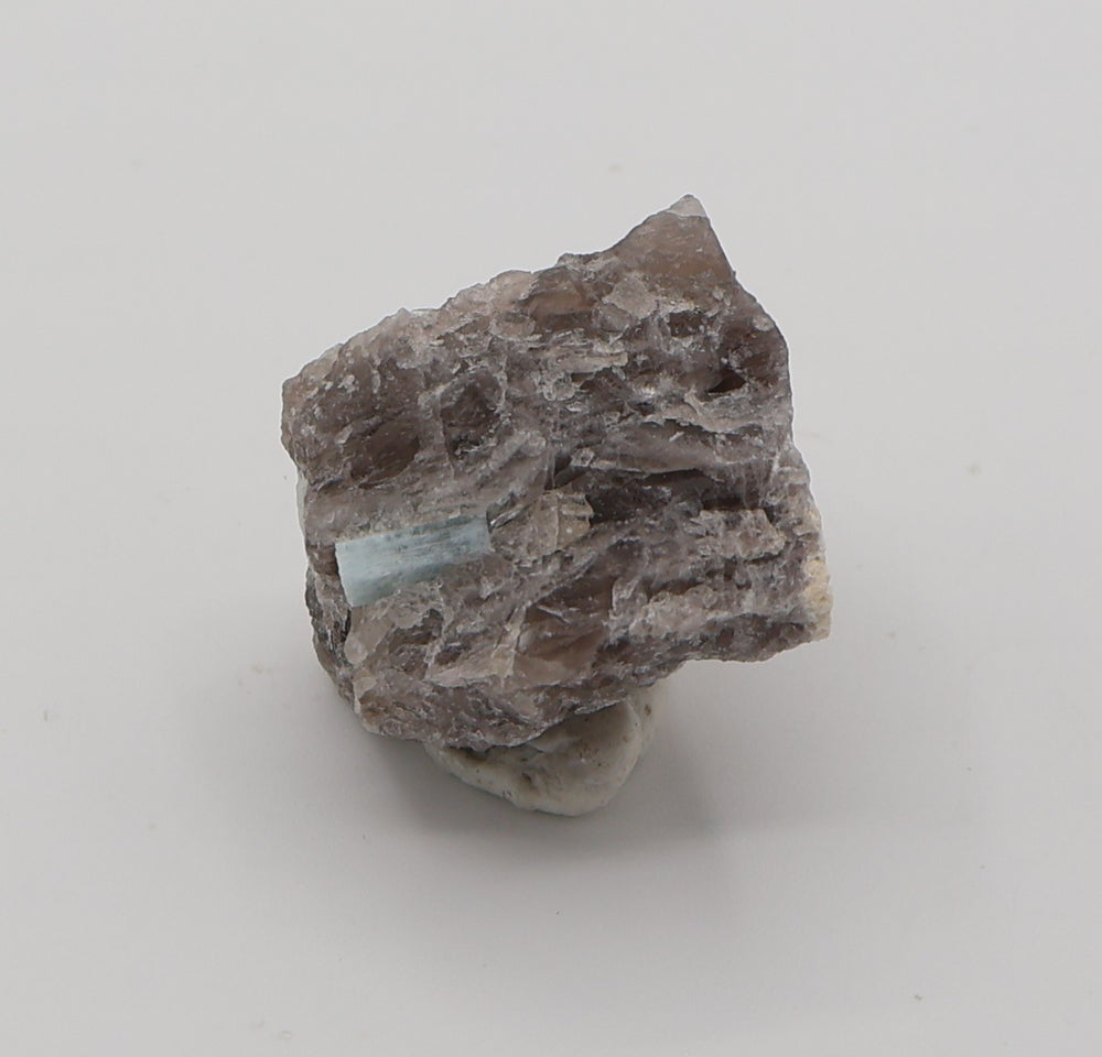 Aquamarine on Smoky Quartz