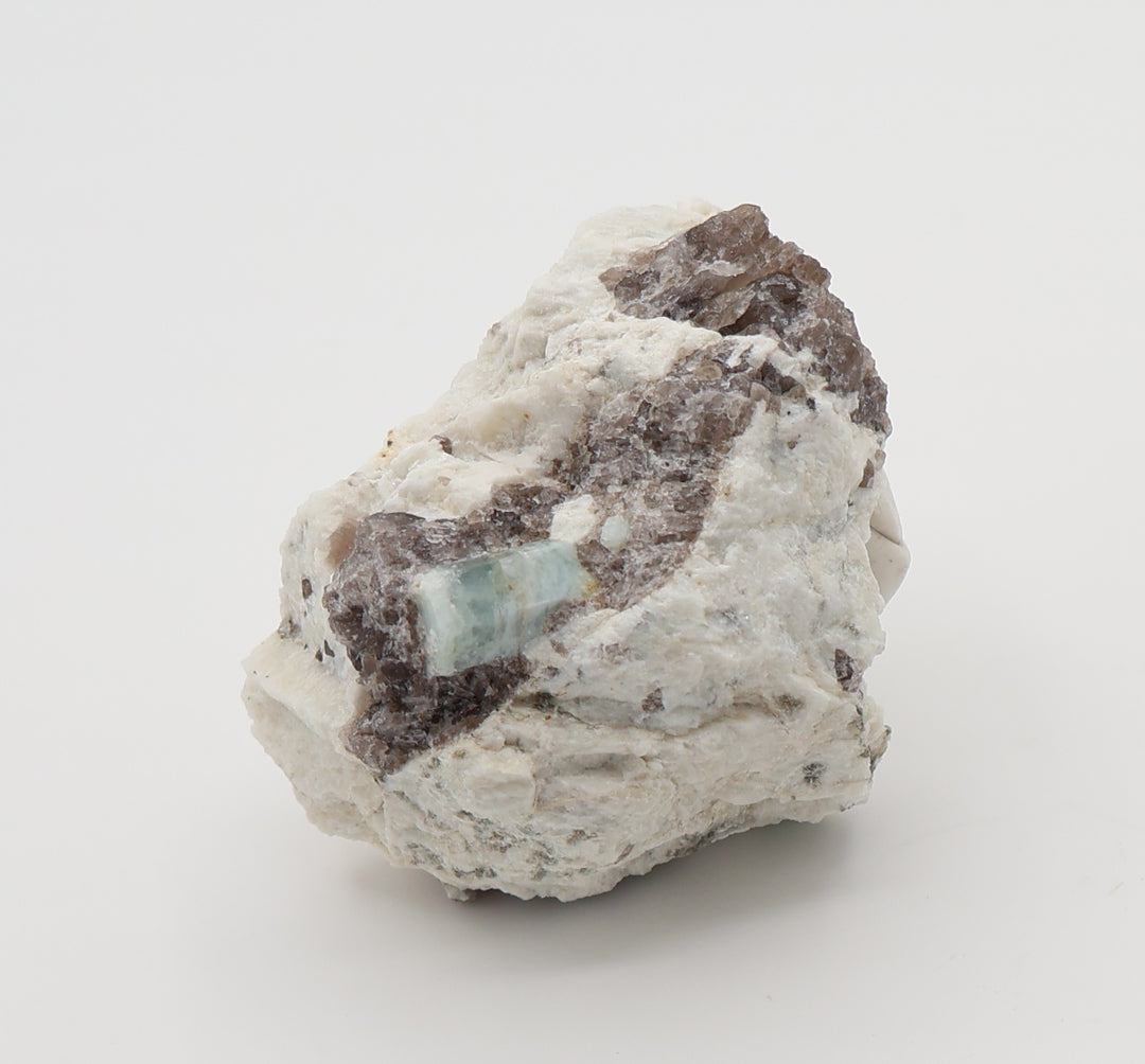 Aquamarine on Smoky Quartz and Feldspar