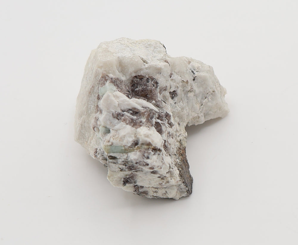 Aquamarine with Mica and Smoky Quartz on Feldspar