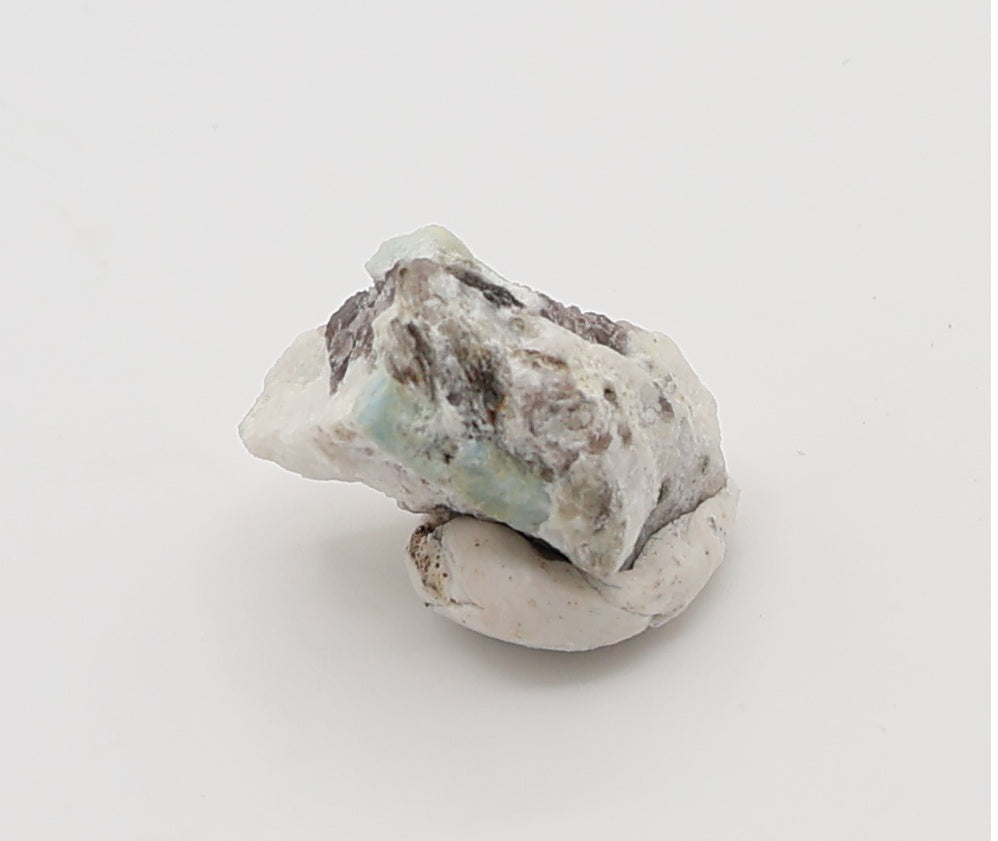 Aquamarine with Mica and Smoky Quartz on Feldspar