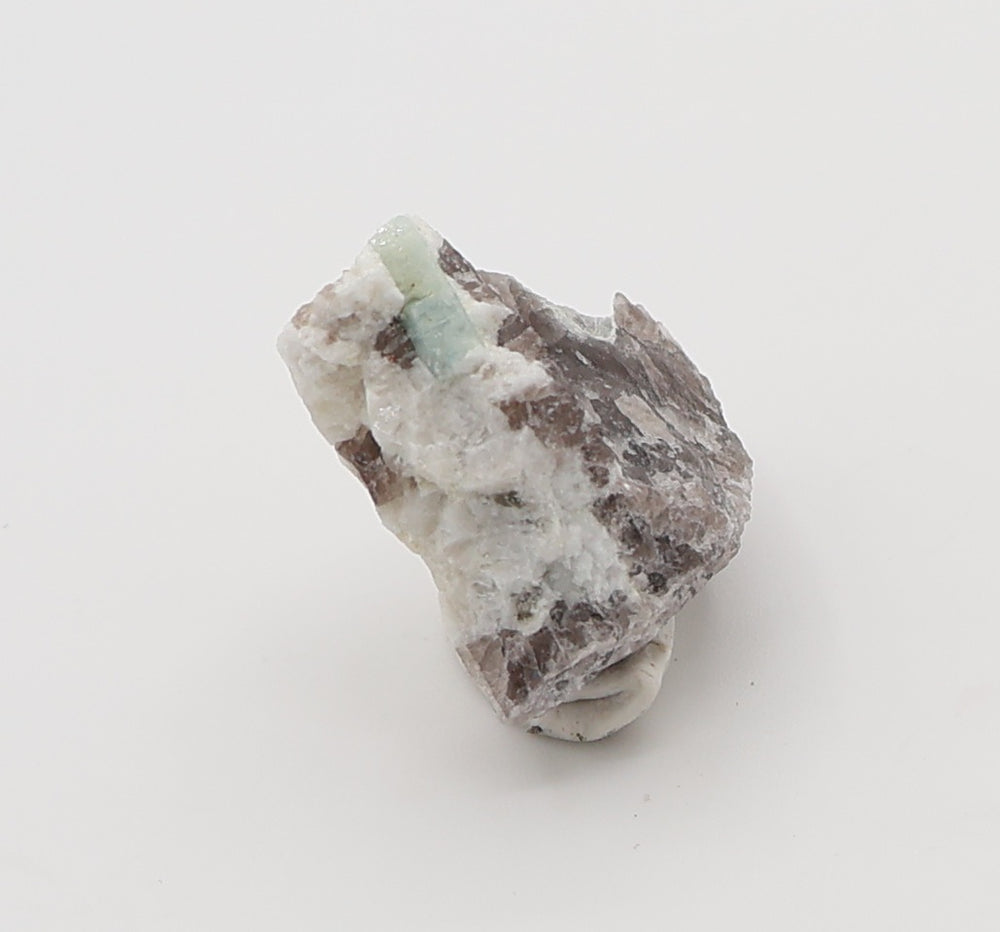 Aquamarine with Mica and Smoky Quartz on Feldspar