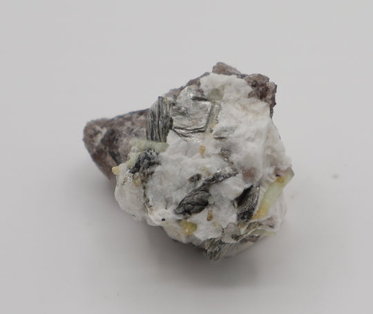 Yellow Cap Aquamarine Cluster with Mica on Smoky Quartz and Feldspar