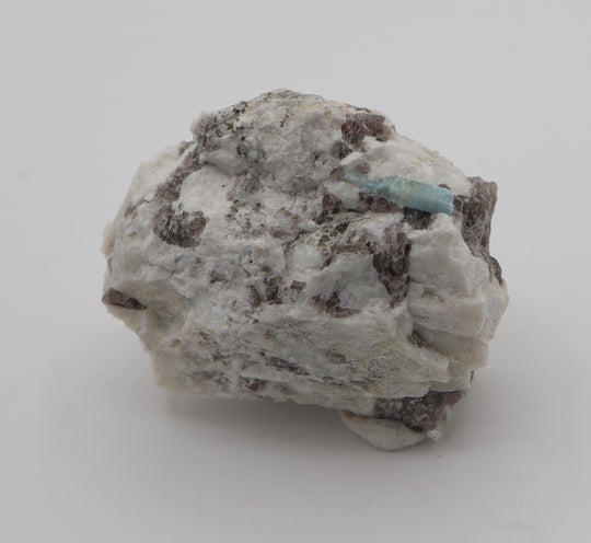 Sceptered Aquamarine with Mica on Smoky Quartz and Feldspar