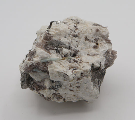 Bi-Colour Beryl and Aquamarine with Mica on Smoky Quartz and Feldspar