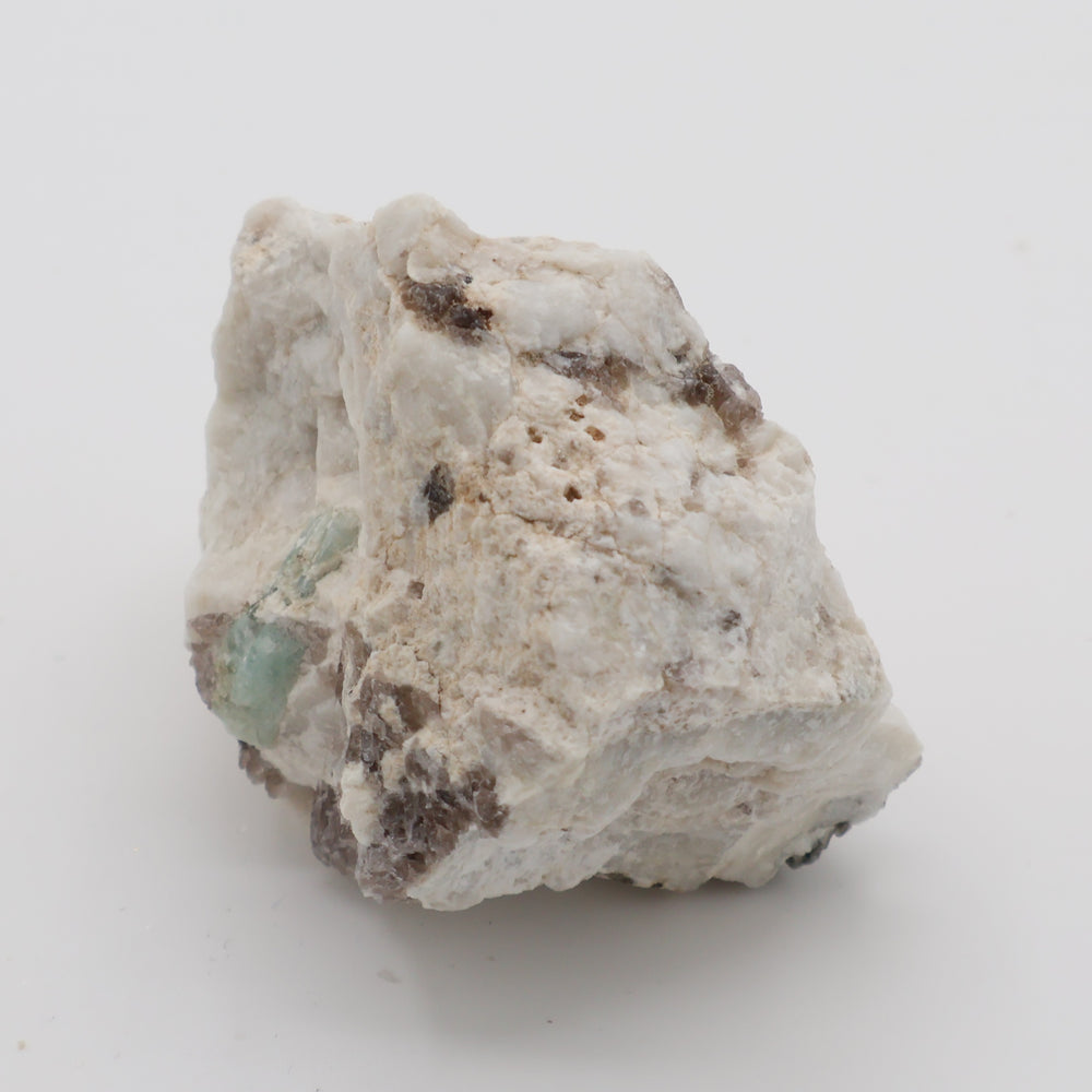 Aquamarine with Mica and Smoky Quartz on Feldspar