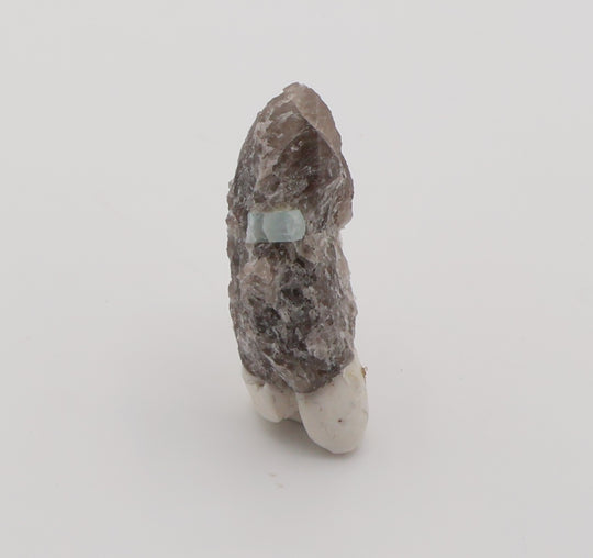 Aquamarine on Smoky Quartz