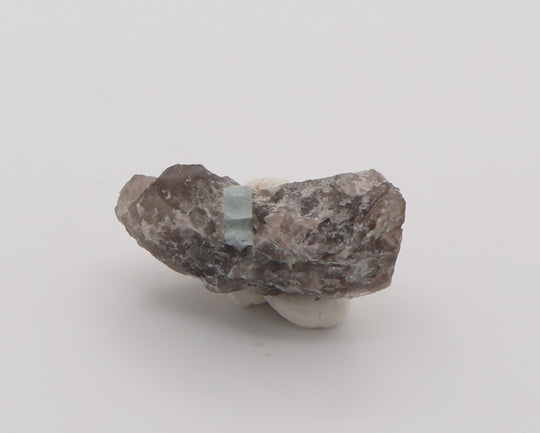 Aquamarine on Smoky Quartz