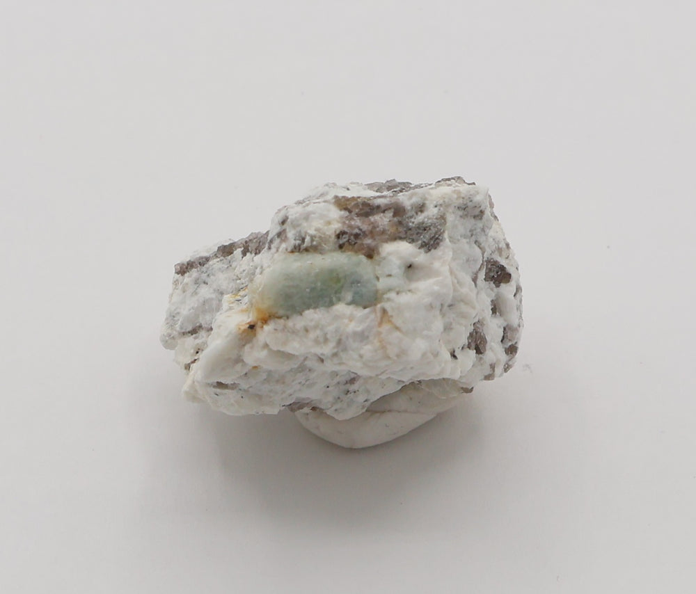 Aquamarine with Mica and Smoky Quartz on Feldspar