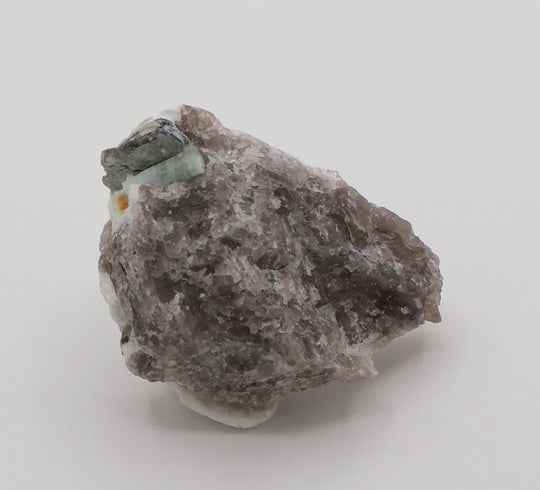 Aquamarine with Mica and Feldspar on Smoky Quartz