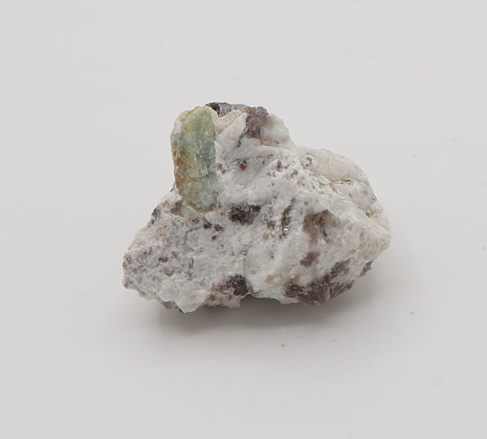 Aquamarine with Mica on Smoky Quartz and Feldspar