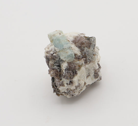 Aquamarine on Mica, Smoky Quartz, Feldspar